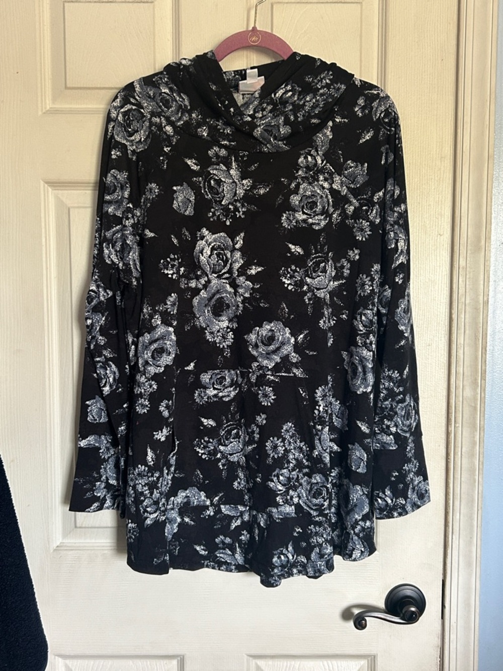 Lularoe hooded long sleeve floral top size 2XL